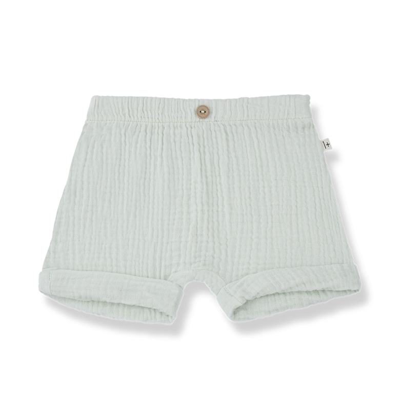 1+ in the family - mirko - muslin shorts - pale aqua