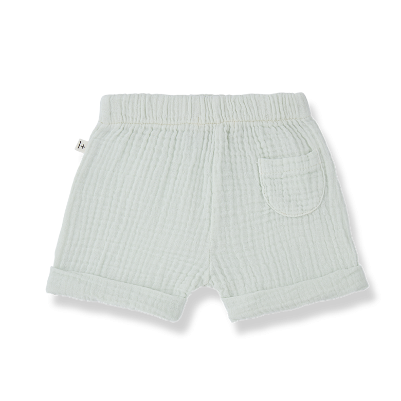 1+ in the family - mirko - muslin shorts - pale aqua