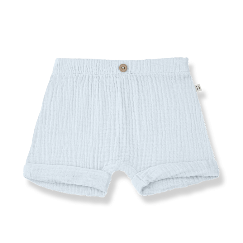 1+ in the family - mirko - muslin shorts - misty blue