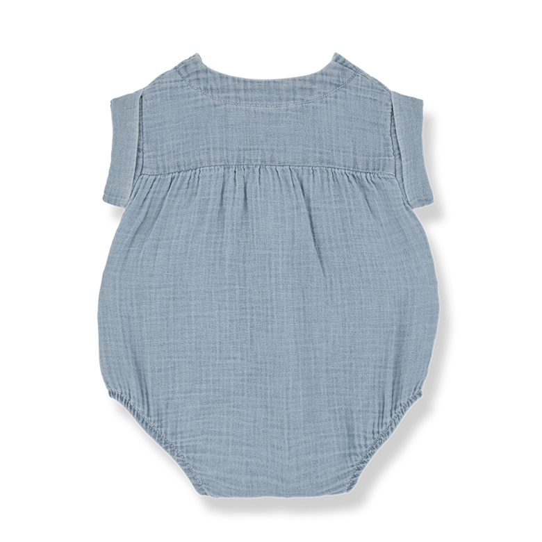 1+ in the family - carlo - muslin denim romper - washed blue