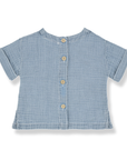 1+ in the family - benedetto - muslin denim t-shirt - washed blue