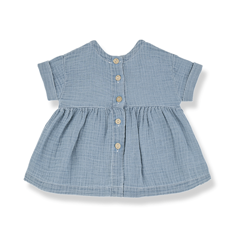 1+ in the family - lavinia - muslin denim dress - washed blue