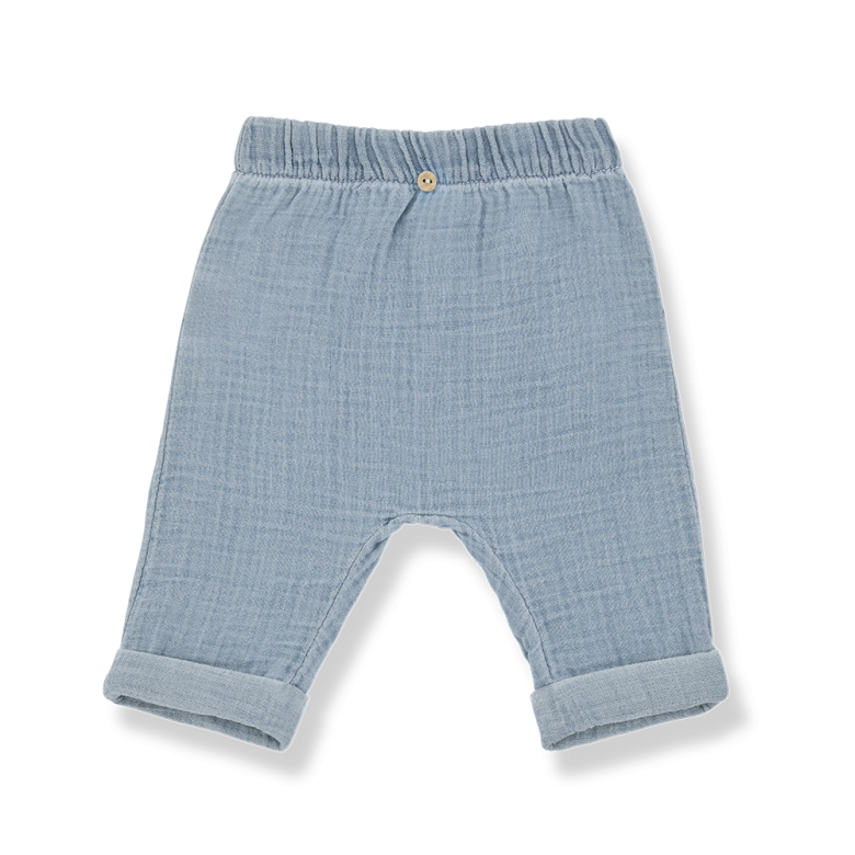 1+ in the family - francesco - muslin denim trousers - washed blue