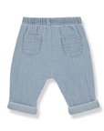 1+ in the family - francesco - muslin denim trousers - washed blue