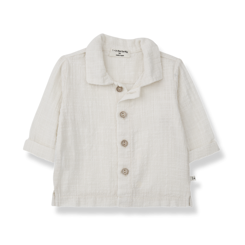 1+ in the family - ernest - textured muslin shirt - ecru