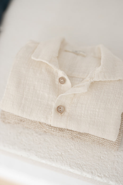 1+ in the family - ernest - textured muslin shirt - ecru