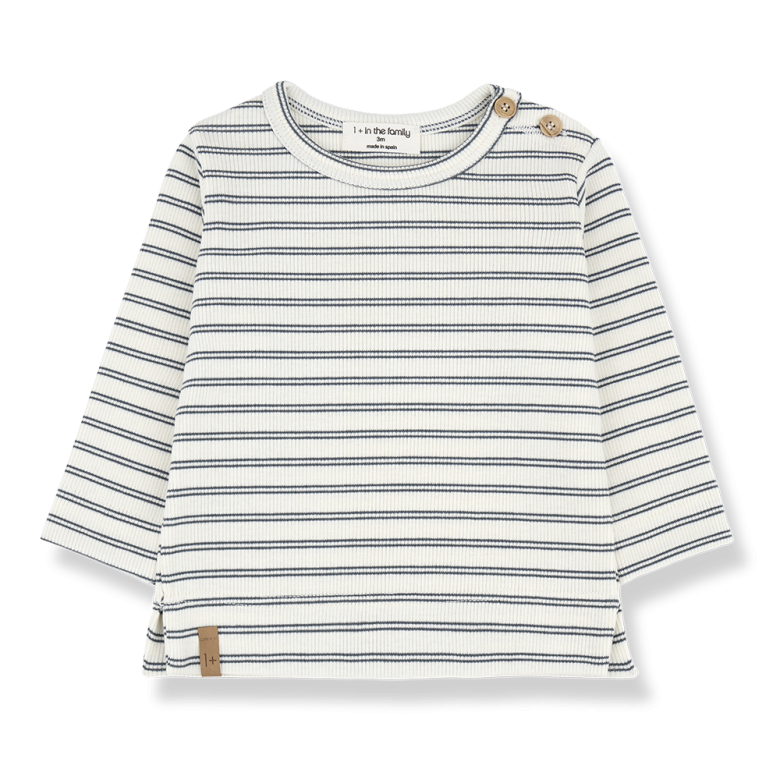 1+ in the family - gerard - rib longsleeve tee - petroleum stripes