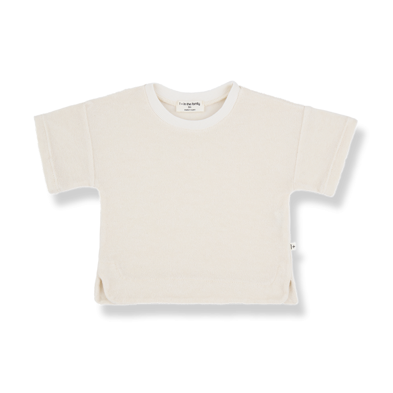 1+ in the family - pietro - terry tee - off white