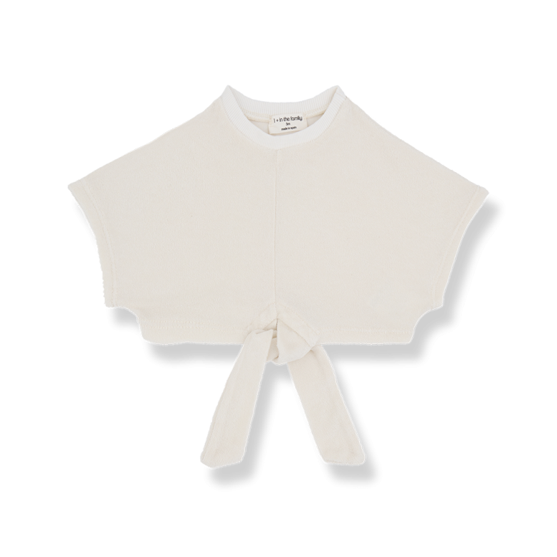 1+ in the family - aya - terry crop top - off white