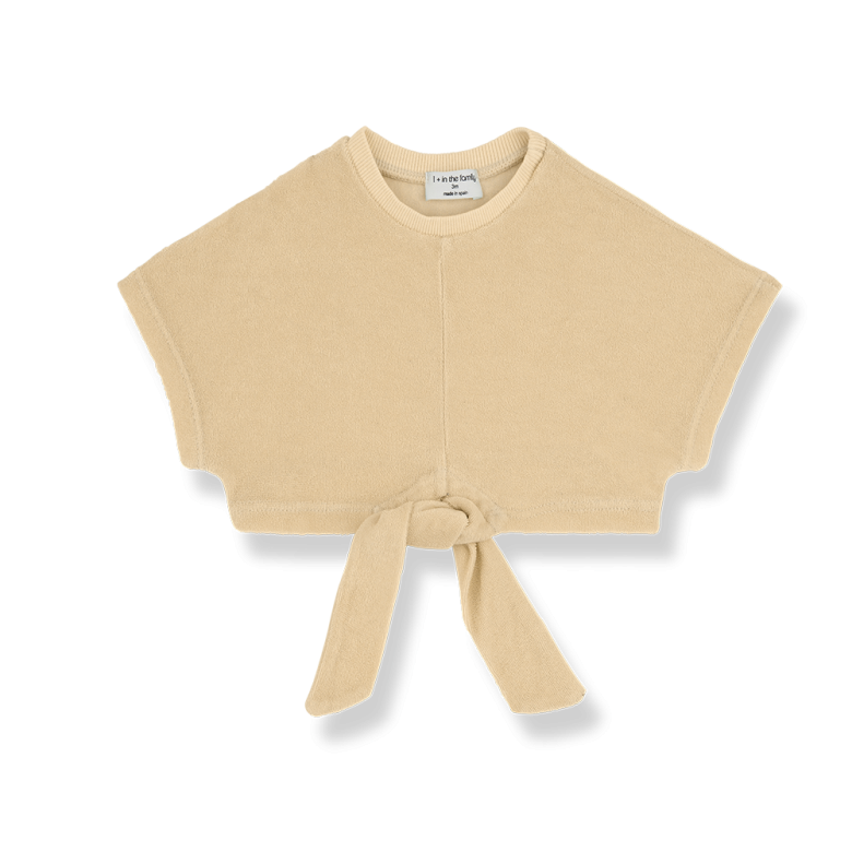 1+ in the family - aya - terry crop top - peach