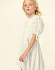 Mipounet - lisa swiss lace flower dress - white