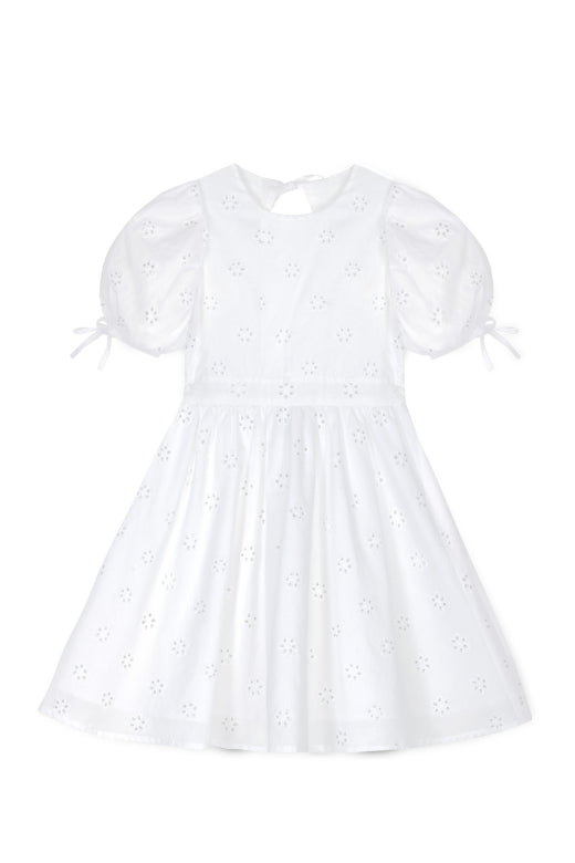 Mipounet - lisa swiss lace flower dress - white