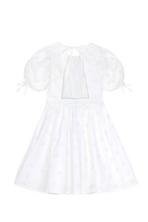 Mipounet - lisa swiss lace flower dress - white