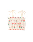 Mipounet - coraline smock top - jacquard ecru/coral