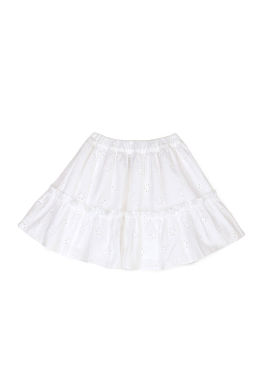 Mipounet - lisa swiss lace flower skirt - white