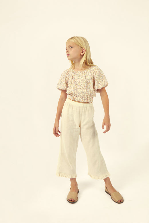 Mipounet - elise muslin ruffle pant - ecru