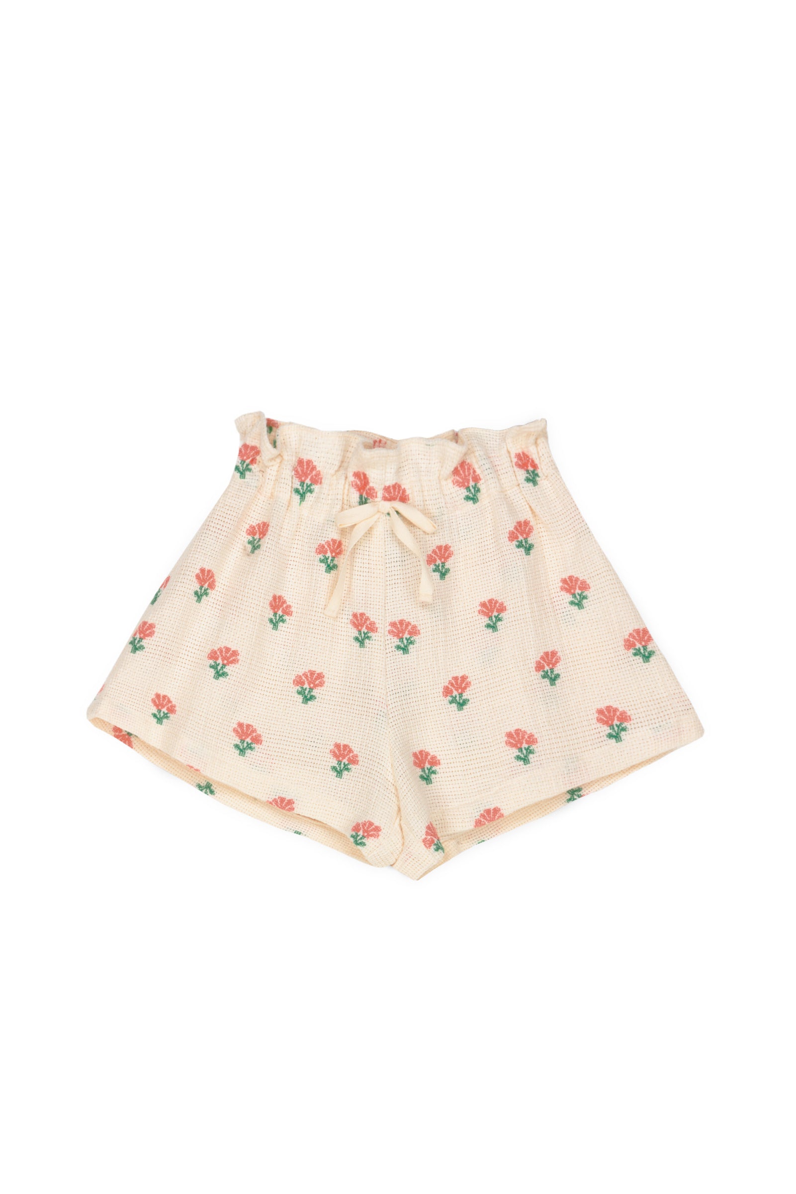 Mipounet - coraline jacquard shorts - ecru/coral