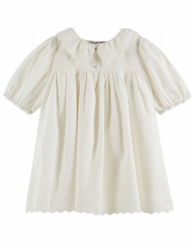 Emile et Ida - kids - embroided dress - blanc