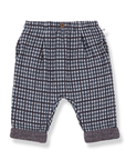 1+ in the family - simon - check fleece trousers - dark blue