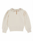 Emile et Ida - kids - crochet collar sweatshirt - creme