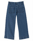 Emile et Ida - kids - denim embroidery pants - blue