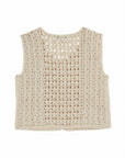 Emile et Ida - kids - crochet sleeveless cardigan - ecru