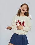 Mipounet - oui felpa - fleece sweatshirt - ecru