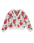 Mipounet - alma - flower cardigan - ecru/rio red