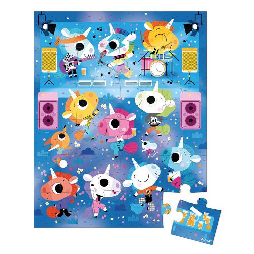 Janod - unicorn rock concert puzzle - 24 pcs