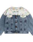 Repose ams - bob denim jacket - acid color block