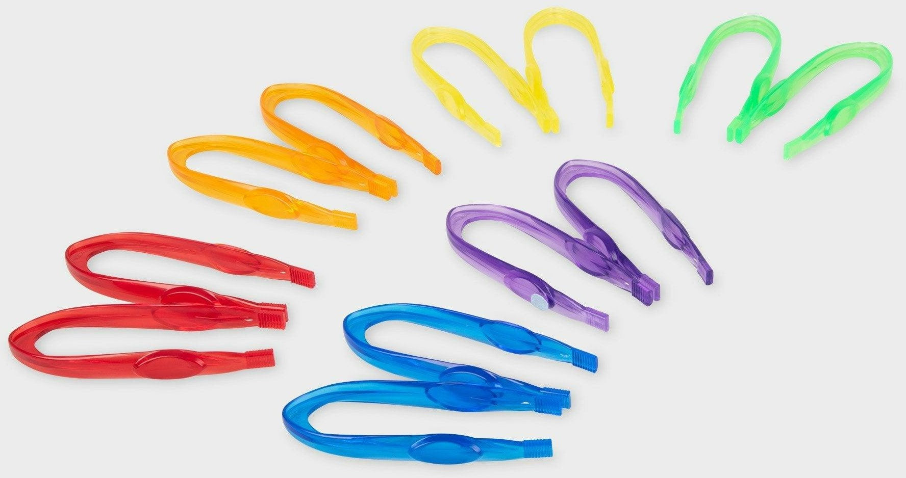 Sensory play - transparant color pincettes - pack of 12