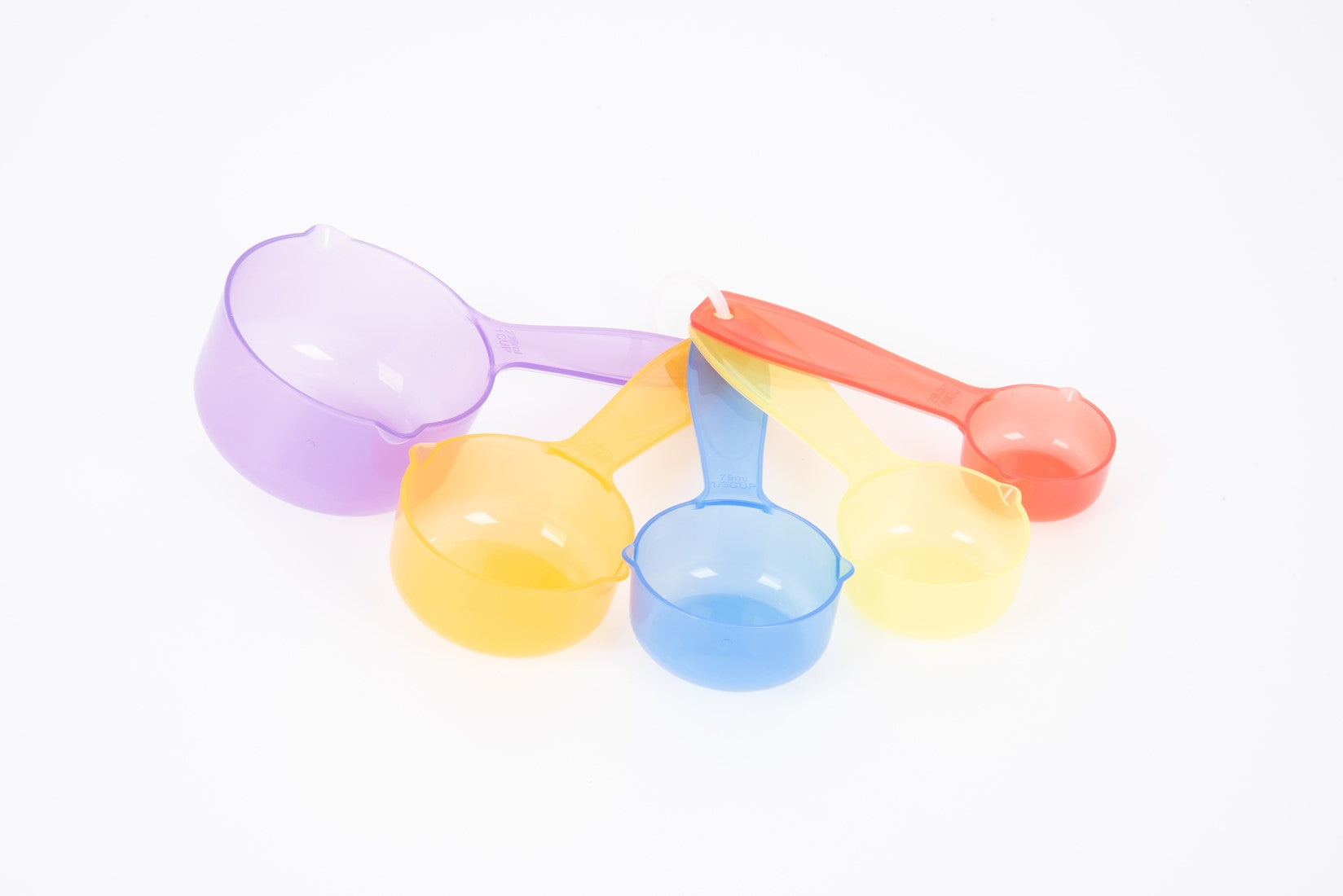 Sensory play - transparant color measuring cups - pack of 5