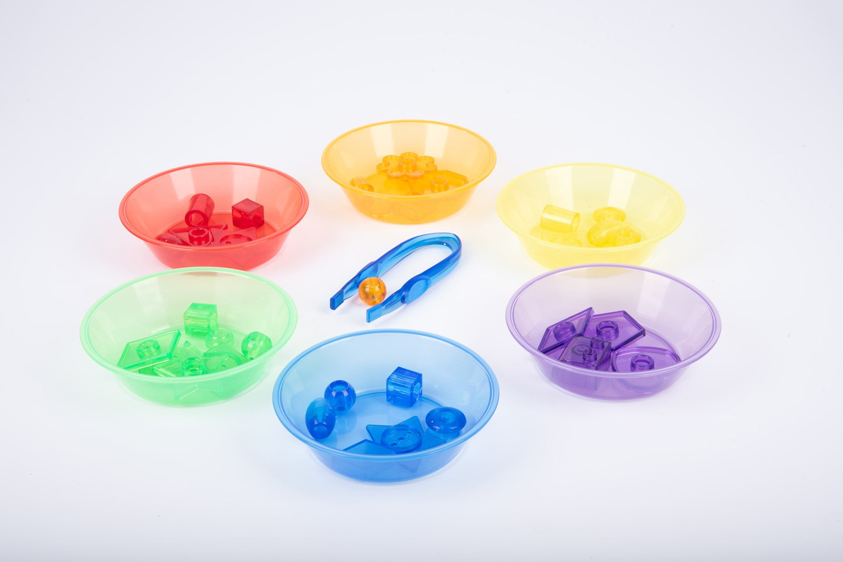 Sensory play - transparant color bowls - set of 6