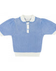 Morley - wallaby - cropped polo - blue