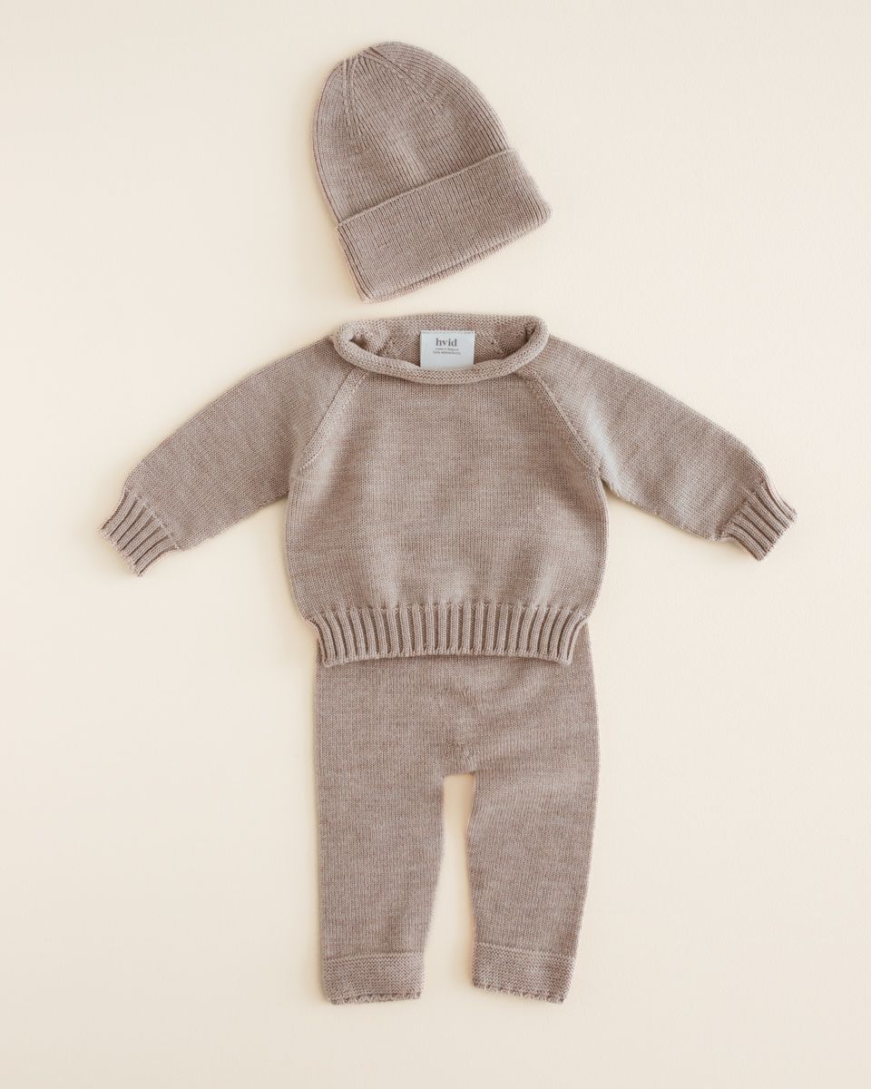 Hvid - wool sweater - georgette - sand - Hyggekids