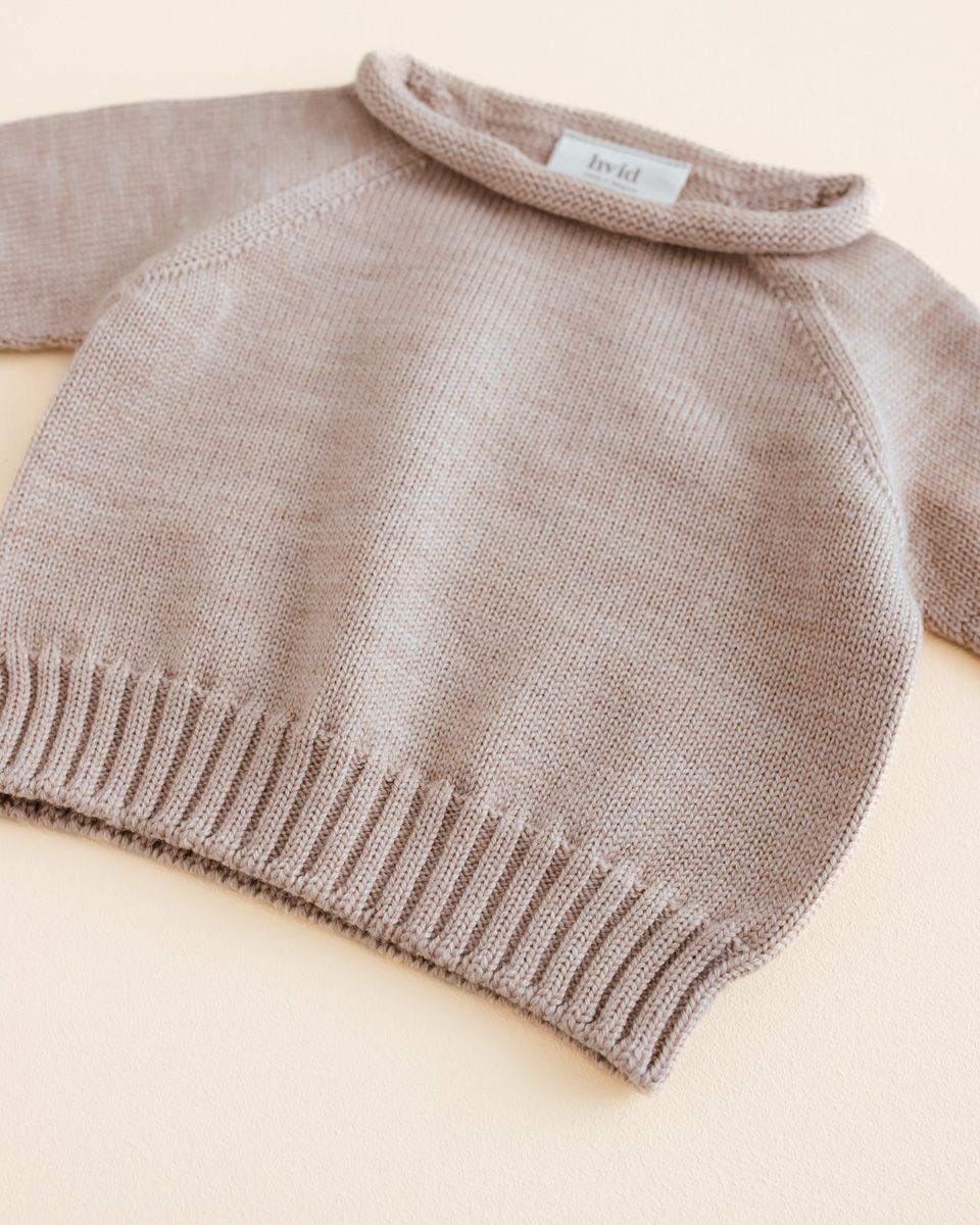 Hvid - wool sweater - georgette - sand - Hyggekids