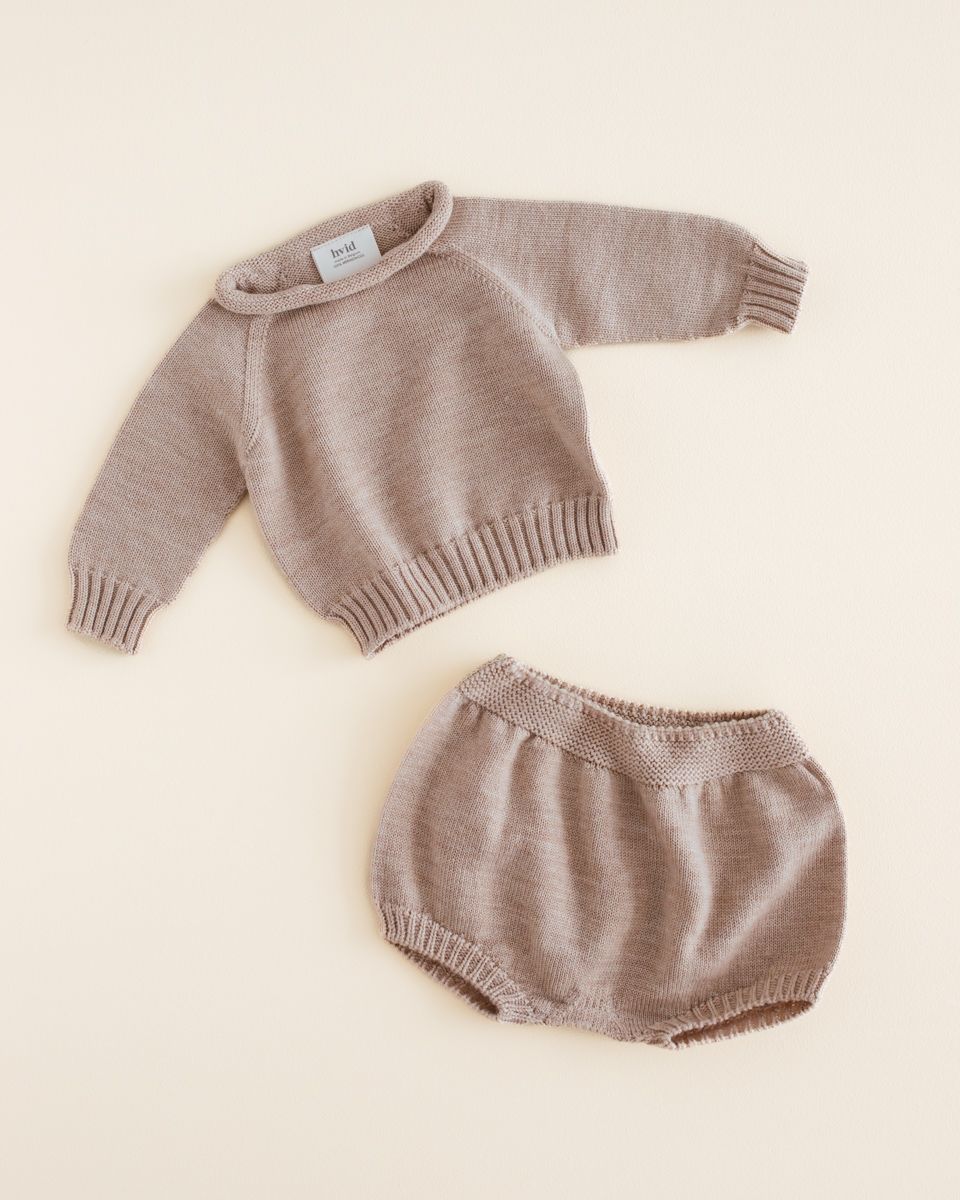 Hvid - wool sweater - georgette - sand - Hyggekids