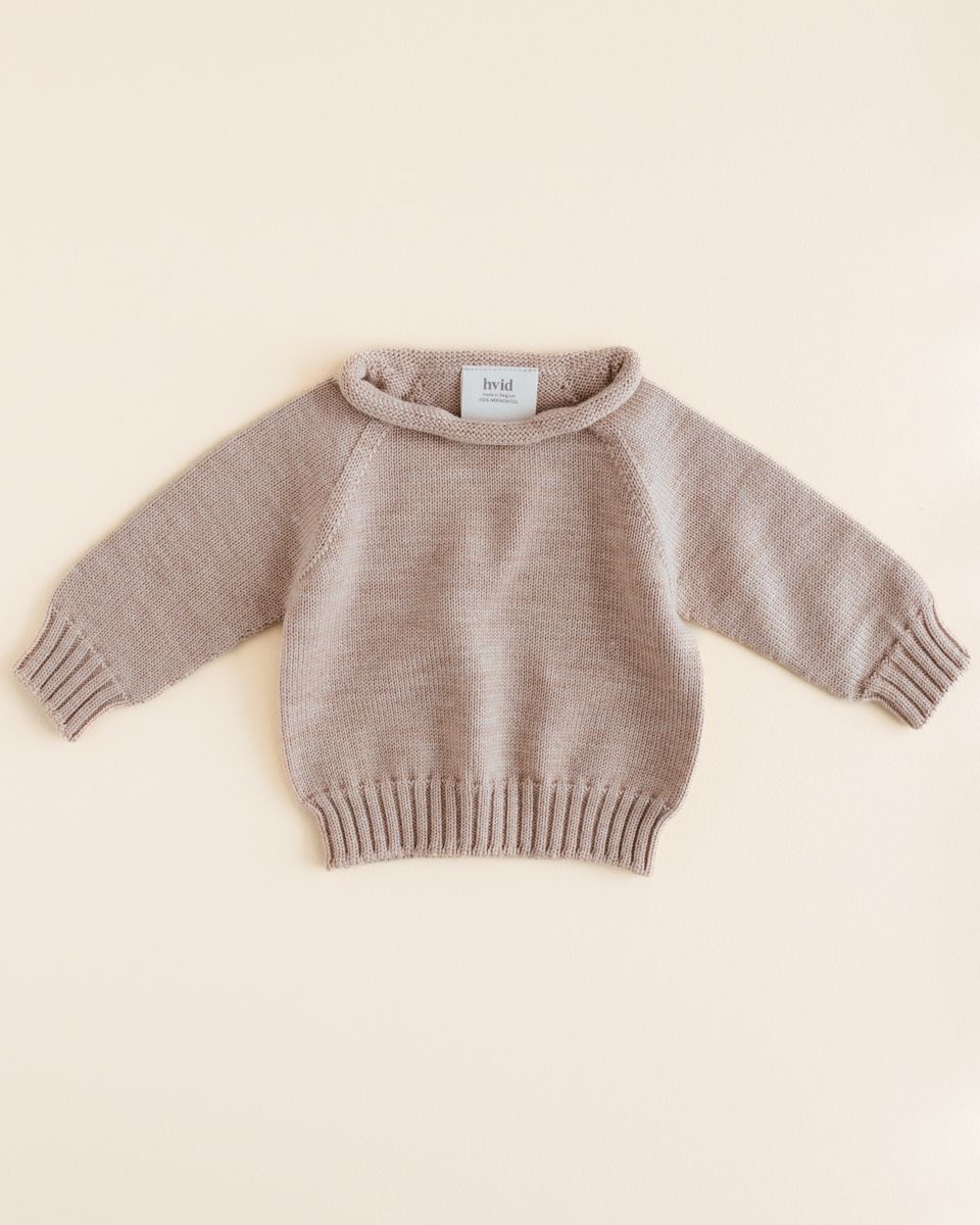 Hvid - wool sweater - georgette - sand - Hyggekids