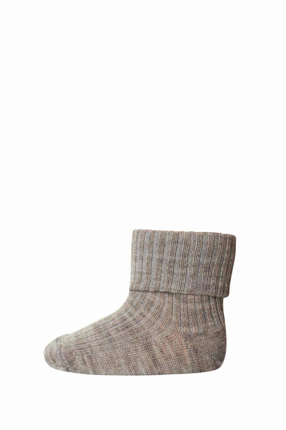 MP Denmark - wool rib baby socks - 10-589-0 202 - light brown melange - Hyggekids