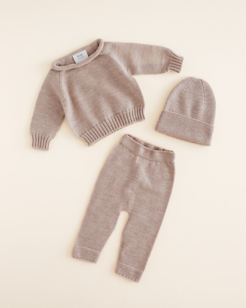 Hvid - wool sweater - georgette - sand - Hyggekids